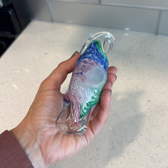 Murano Blue and Green Glass Art Sculpture - Picture 6 of 7